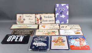 Samling skilte af metal ca. 50