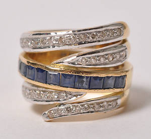 Safir og brillantring