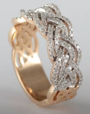Ring in 9k set with diamonds 0.57 ct