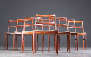 Otte stole, palisander og læder, dansk møbeldesign 8