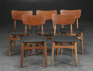 Sæt på fem stole af teaktræ 5