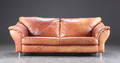 Tre-pers. sofa, cognacfarvet læder