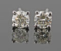 Brilliant-cut diamond earrings, approx. 0.76ct. 2
