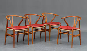 H. J. Wegner. Fire Y- stole, massivt kirsebærtræ 4 