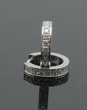 Par creoler med brillanter, 18 kt. hvidguld