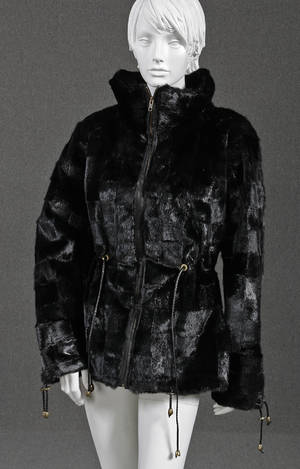 Jakke i sort sælskind MK str 46