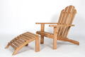 Havemøbel. Lænestol m skammel. Massiv teak. 2