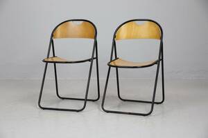 FÄLLSTOLAR, 2 st, metall och bok