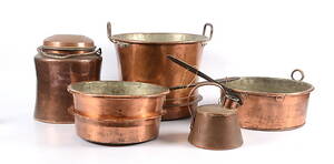 KOPPARFÖREMÅL, 5 delar, 181900-tal.