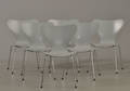 Arne Jacobsen, 1902-1971 6 syver-stole, model 3107, grålakerede skaller 6