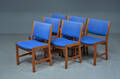 Hans J. Wegner, Seks stole af teak betrukket med blå uld, Johannes Hansen 6
