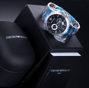 Armani AR0636. Herrechronograf i stål med sort skive Denne vare er sat til omsalg under nyt varenummer 4374440