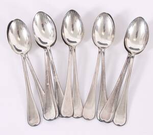 Kaffeskedar 12st, silver, Svensk Rund