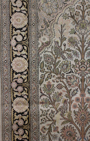 Figural silkesmatta, Kashmir, 190x121