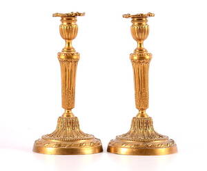 LJUSSTAKAR, 1 par, förgylld brons, 1900-tal.