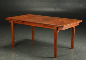 Rektangulært spisebord af teak med hollandsk udtræk, 1960erne