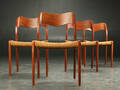 N. O. Møller. Spisestole af teaktræ 4 