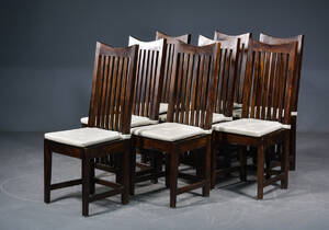 Spisebordstole af oversøisk træsort 8