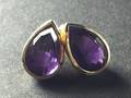 Amehtystohrstecker gefertigt 18kt. 2  