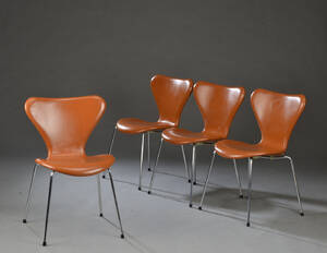 Arne Jacobsen. Fire Syveren stole, model 3107 4 