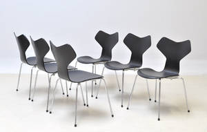 Arne Jacobsen 1902-1971. Sæt på seks Grand Prix stole, model 3130 6