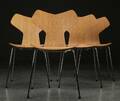Arne Jacobsen. Sæt på fire Grand Prix stole i eg, model 3130 4