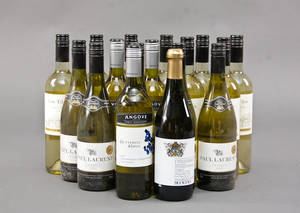 Samling hvidvine 16 flasker