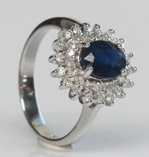 Safir- og brillantring