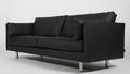 JENSEN DESIGN  Dansk designet 3 pers sofa. Sort læder