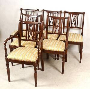 STOLAR, 6 st, mahogny, engelsk stil, 1900-tal.
