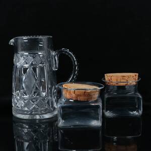 KARAFF, samt 2 st askar