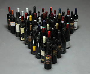 50 fl. diverse rødvin. 50