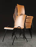 Tolv skolestole, teak og metal, 1960erne 12