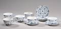 Kgl. Porcelæn Musselmalet helblonde morgenkopper 12.