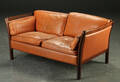 To-pers. sofa, bøg og læder