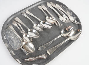 Bestick 14 st. Silver. Mestadels 1800-talets första hälft 14