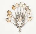 Kaffeskedar i silver 12st
