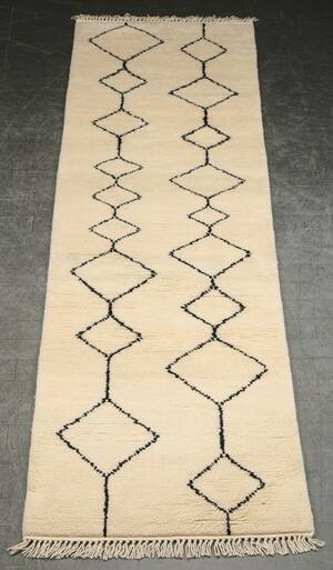 Marokkansk tæppe, 306x86 cm.