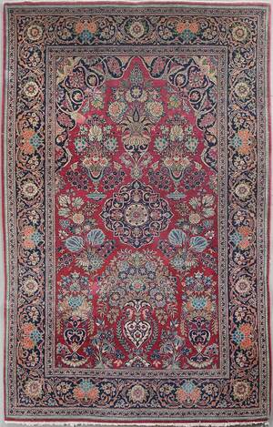 Orientalisk handknuten matta, Keshan, semiantik, ca 215 x 132 cm.