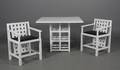 Charles Rennie Mackintosh 1868-1928. Square Gate Leg Table og to Candida armstole 3