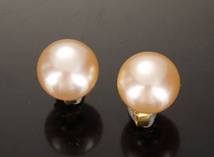 Perle ørestikker, 14 kt. guld
