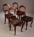 Fire salonstole af mahogni, 1800-tallets sidste halvdel 4