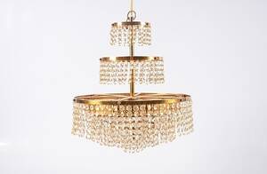 TAKLAMPA, mässing med prismor, 196070-tal.