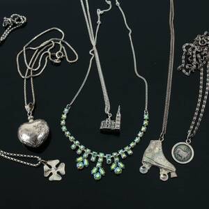 HALSBAND MED HÄNGEN, Silver, 6 delar