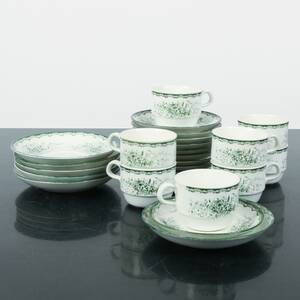 KAFFEKOPPAR MED FAT 8st Grön Anna, Rörstrand