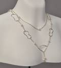 Moderne sterling sølv collier med ferskvands kulturperler, Charlotte Borgen