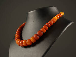 Vintage halskæde, rav, ca. 46 gram