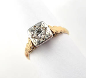 Diamantring, antik stil