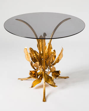 Tisch  Beistelltisch, Metall und Glas