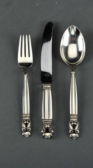 Johan Rohde for Georg Jensen, Kongemønster, barnesæt 3